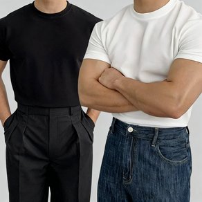 2장묶음 목늘어남없는 남자 머슬핏 헬스 반팔 티셔츠 (7,990원)