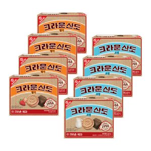 크라운산도 딸기 161gx4개+ 크림 161gx4개 (11,350원/무료)