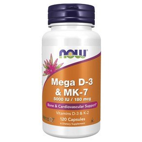 나우푸드 메가 D-3 5000 lU & MK-7 180mcg 캡슐, 1개, 120정 (23,140원)