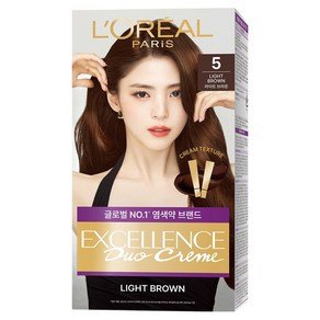 로레알파리 엑셀랑스 듀오크림 나눠쓰는 새치염색 염모제, 5호 라이트 브라운, 1개 (10,530원)