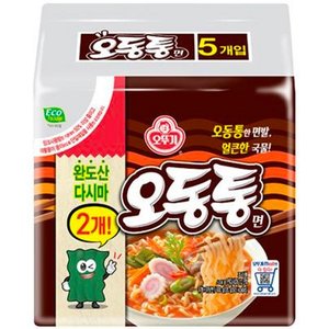 오뚜기 오동통면 120g, 5개, (1팩) (3,300원) (와우무료)