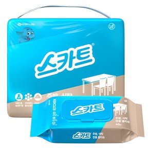 스카트 주방 식탁 전용 물티슈 40매, 4개 (5,900원)