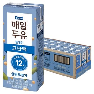 매일두유 고단백 플레인 두유, 190ml, 24개 (12,200원) (무료)