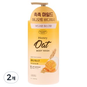 샤워메이트 허니오트 마일드 바디워시 허니머스크, 1L, 2개 (7,930원) (와우무배)