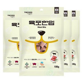 더독 소프트 생육 쫀득 강아지 간식 육포한입, 비프, 100g, 4개 (10,480원)