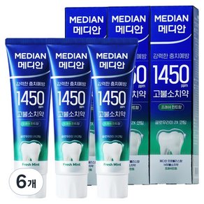 메디안 국내 제조 1450 프레쉬민트향 고불소 치약, 100g, 1개입, 6개 (10,870원)