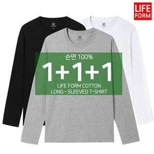 3장세트 순면100% 무지 라운드 긴팔 무지티 기본티(11,500원/무료)