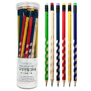 투코비 코마 삼각그립 교정연필 2B, 혼합색상, 36개 (8,180원)