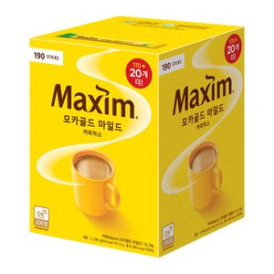 맥심모카골드190T 1봉당 약 125.3원 (23800원/무료)
