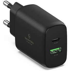 신지모루 오피디 25W GaN 듀얼포트 PPS 초고속 PD 충전기, 블랙, 1개 (7,990원)