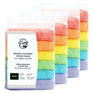 프로그 레인보우 극세사 행주, 4세트 (9,370원)