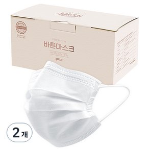 고르고 바른 마스크 성인용 대형, 50매입, 2개, 화이트 (7,400원)