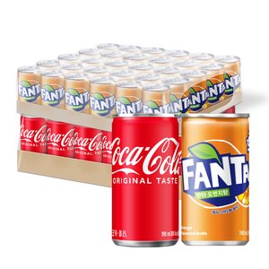 코카콜라 190ml 30개 + 환타 오렌지 190ml 30개 (티멤22,760원/무료)