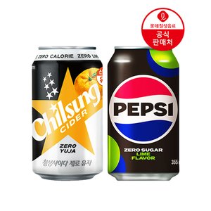 칠성 사이다 제로 유자 355ml 24+펩제라임 355ml 24캔 (25,760원 / 무료)