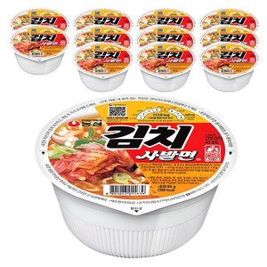 농심 김치 사발면 86g, 12개 (9,900원/무료)