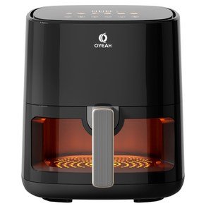 OYEAH 저소음 에어프라이어 5.0L 시각화 대용량, 블랙, 블랙 (44,930원)