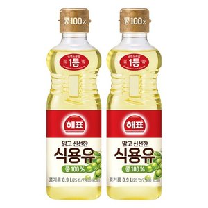해표 콩기름 식용유, 900ml, 2개 (5,080원)