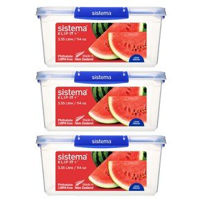Sistema 시스테마 Klip It+ 모듈러 사각 식품 보관 밀폐용기, 3개, 3.35L (14,900원)