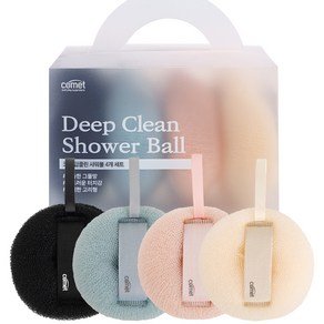 코멧 딥클린 샤워볼 4종 세트, 크림, 핑크, 민트, 블랙, 4개입, 1세트 (7,390원)