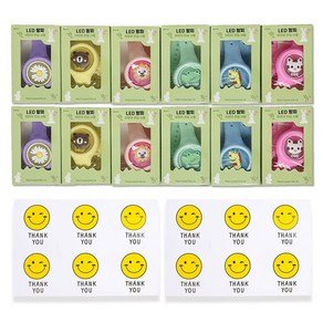 루아르모 어린이 LED 썸머 팔찌 밴드 12p + 스티커 12p 세트, 혼합색상, 1개 (8,900원)