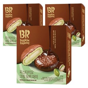 배스킨라빈스 피스타치오 크림 모찌 파이 12p, 264g, 3개 (12,690원/무료)