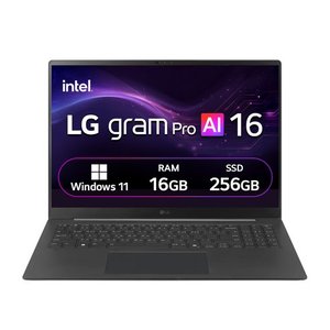 LG전자 2026 그램 프로 AI 16 코어Ultra5옵시디안블랙 · 256GB · 16GB · WIN11 Home · 16Z90U-GS5BK (1,795,300원)